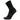 Black sock with striped design on a white background