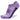 Purple athletic sock with black text on a white background
