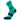 Teal and black sock on a white background