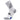 Gray and white sock with a blue sole on a white background