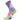 Purple sock with green and orange accents on a white background