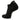 Black ankle sock with a brand logo on a white background