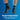 Black compression socks on feet with text about snug compression fit on a blue background