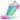 A pair of Ultralight No Show socks in pink, white, blue and green color with ventilation panels and a seamless toe design.