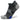 A gray Balega UltraGlide no-show running sock with a seamless design and a tab at the heel.