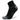 Black and gray sock with brand logo on a white background