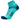 Teal ankle sock with black stripes on a white background