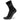 A pair of black Balega Silver Mini Crew high performance socks with red accents and a patterned design around the ankle area.