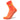 A pair of orange Balega Silver Mini Crew high performance socks with red accents and a patterned design around the ankle area.